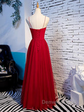 Sweetheart Neck Red Long Prom Dresses, Red Long Formal Evening Dresses